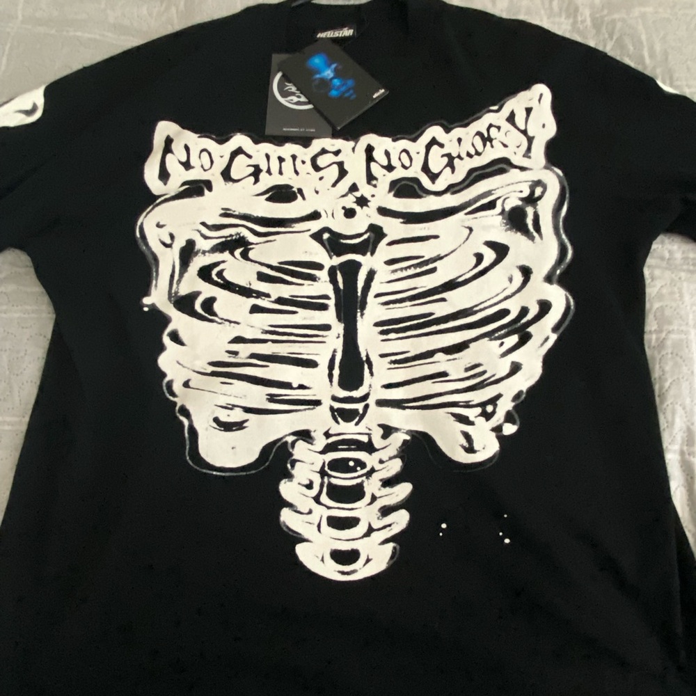 Black Crewneck Sweater with Skeleton Design
